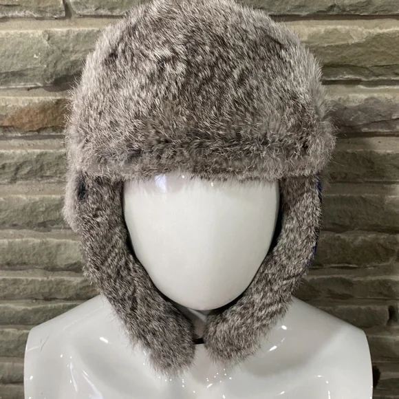 Mad Bomber Trapper Hat, Blue & Black Plaid, Large - Picture 8 of 13